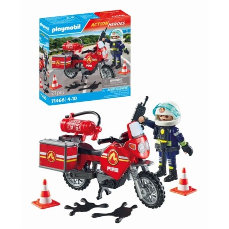 Playmobil-MOTOCICLETA DE POMPIERI LA LOCUL ACCIDENTULUI Playmobil - 1